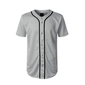 Maillot de baseball pour homme Design personnalisable Tissu polyester léger, respirant, antibactérien, col en V Style classique doux - Product Image 1