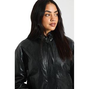 Blouson de moto en polyester pour femme, collection Printemps 2026, noir et marron, grandes tailles, style pakistanais, tricoté, pour l'hiver - Product Image 1