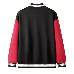 Chaqueta de béisbol universitaria con estampado de cuero y bordado personalizado de fabricante OEM para adultos y jóvenes con letras de temporada de invierno - Product Image 2