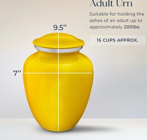 Urnes de crémation de golf personnalisées pour adultes Embrace jaune pour cendres humaines Grande urne funéraire pour hommes et femmes Urnes de taille personnalisée - Product Image 4