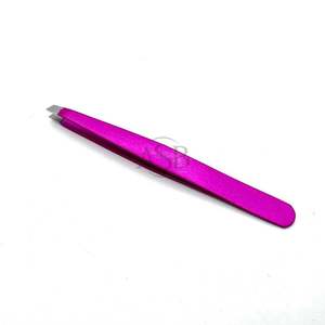 Pinza de Cejas con Punta Inclinada Rosa Intenso, Material de Acero Inoxidable Personalizable, Herramienta de Belleza para Depilación, Servicio OEM - Product Image 1