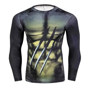 Custom Logo Long Sleeve Rash Guard with UPF 50+ UV Sun Protection for Men's Compression Shirt Quick Dry <b>Surf</b> Swim Tops Rashguard - Product Image 4