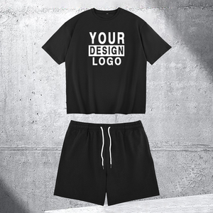 ชุดเสื้อยืดฟิตเนสผ้าฝ้ายแท้ 100% จากผู้ผลิต คุณภาพสูง น้ำหนักมาก แบบยูนิเซ็กซ์ พร้อมกางเกงขาสั้นพิมพ์ลายสกรีนตามสั่ง และชุดเสื้อยืดผู้ชาย - Product Image 6