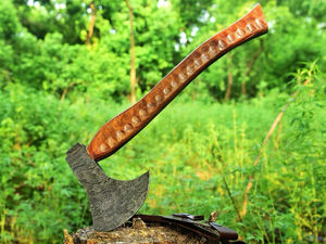 Custom Forged Industrial Grade Carbon Steel Axe with Wood Shaft Tomahawk Head Camping Axe Birthday & <b>Anniversary</b> <b>Gift</b> <b>for</b> <b>Him</b> - Product Image 5