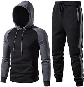Derniers modèles de vêtements de jogging d'entraînement pour hommes Camo Color Block Hoodie Jogger Sets 100% Cotton New Solid Brand Tracksuits OEM - Product Image 4