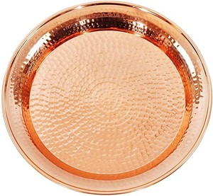 Copper Round Serving <b>Plate</b> for Home Hotel Restaurant <b>and</b> Dinnerware Serving <b>Plate</b> Gold Color Customized Size Food Serving <b>Plates</b> - Product Image 1