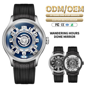 OEM <b>Custom</b> <b>Logo</b> Original unique design 8215 <b>automatic</b> wandering hours movement White Label Silicone Wristwatch Manufacturer - Product Image 1