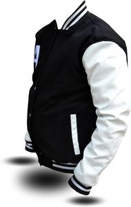 Men's Wool Varsity Jacket with <b>Leather</b> Sleeves for Baseball & <b>Basketball</b> Letterman Men's-Women's Wear - Product Image 4