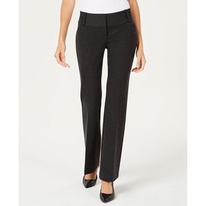 Pantaloni Alfani da donna neri a gamba larga con finiture in similpelle, taglia 8 Petite, modello formale, antipiega, traspiranti, con tecnica effetto stropicciato - Product Image 1