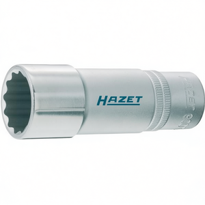 Hazet <b>12</b>-<b>Point</b> Long Square <b>Socket</b> 1/2'' with Traction Profile and Knurling - Product Image 2