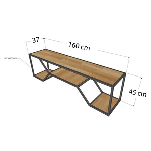 Soporte de TV de Madera Minimalista de 2 Niveles 160x37x45cm KTV68039 - Product Image 5