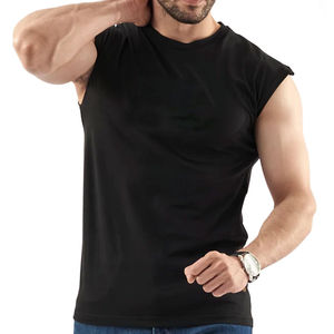 <b>Stretch</b> Fit Tank Tops for <b>Men</b> Lightweight Sleeveless Tank Shirt Soild Knit Shirts Black Sleeveless T-shirt for <b>men</b> - Product Image 4