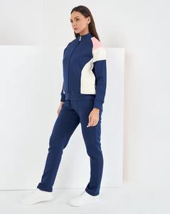 Ensemble de survêtement pour femmes, sweat-shirt à blocs de couleur et pantalon de jogging, tenue décontractée élégante en deux pièces - Product Image 5