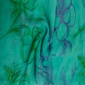 Bordado a mano con estampados en tela Georgette de seda - Product Image 2