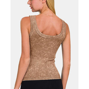 Acid Wash Cotton/<b>Bamboo</b> <b>Fiber</b> Plus Size Women's Hip Hop Tank Tops Custom Logo Printed Quick Dry Breathable OEM Service Pakistan - Product Image 3