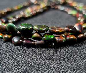 Statemen Natural Multi <b>Fire</b> Ethiopian <b>Opal</b> Gemstone Smooth <b>Fire</b> <b>Opal</b> Beaded <b>Necklace</b> Art Deco Size Tumbled Shaped <b>Opal</b> <b>Necklace</b> - Product Image 3