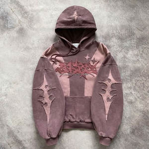 Sudadera con Capucha Corta Extra Grande para Hombre, Diseño de Dibujos Animados Estampado en Relieve, Algodón Premium, Felpa, Venta al por Mayor - Product Image 5