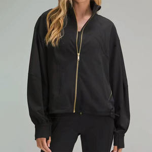 Autumn Women Clothing Fashion <b>Metal</b> <b>Button</b> Jacket Solid Color Long Sleeve Casual Women Jacket With Custom Logo - Product Image 6