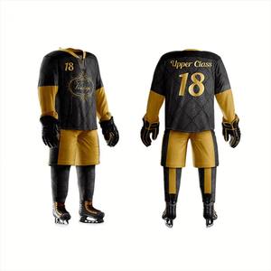 Ensembles de maillots de hockey sur glace personnalisés en gros, vêtements de sport de haute qualité de dernière conception, uniformes d'équipe OEM pour adultes fournisseur - Product Image 5