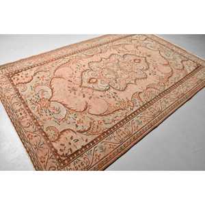 Alfombra Vintage de 6.1x9.3 pies, Alfombra Turca, Alfombra de Lana Ikat Marrón - Product Image 1