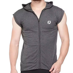 Nueva llegada mezclado de algodón sin mangas gimnasio sudaderas con capucha parches personalizados gran oferta último estilo hombres sin mangas gimnasio sudaderas con capucha - Product Image 1