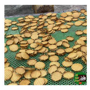 Couvercle de panier à vanner décoratif en bambou, plateau de panier à vanner en bambou fait à la main, plateau de panier en bambou pour fruits et service de nourriture - Product Image 3