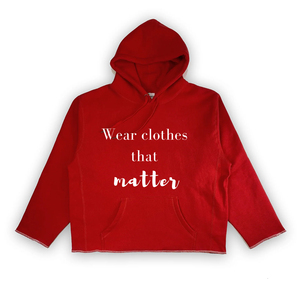 Sweat-shirts à capuche pour hommes en gros, couleur rouge, ourlet brut, avec logo imprimé à l'écran, sweat-shirts chauds d'hiver - Product Image 1