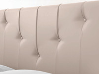 Lit de rangement moderne italien minimaliste rembourré avec tête de lit sophistiquée, lit plateforme élégant en tissu haut de gamme, taille personnalisable