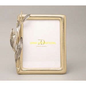 Handmade Metal Gold <b>Photo</b> <b>Frame</b> with Decorative Leaf Accent Tabletop Picture <b>Frame</b> for Home Decor Office & Memorable Gift Option - Product Image 3