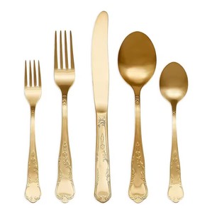 Ensemble de 4 couverts en acier inoxydable au design moderne avec poignée en os pour cadeaux d'affaires ou usage domestique - Product Image 2