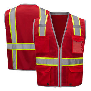 Gilet de travail haute visibilité sans manches avec fermeture éclair, vestes de sécurité pour la construction, bandes réfléchissantes, gilet avec bandes réfléchissantes - Product Image 4