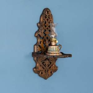 Industrial <b>Wooden</b> Candle Sconces <b>Wall</b> Mounted Loft Studio Modern Rustic <b>Lighting</b> Metal Accents Home - Product Image 3