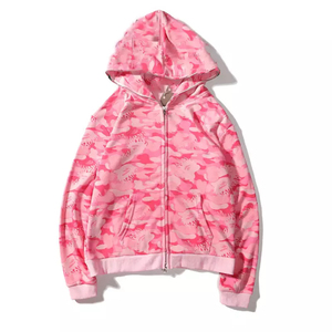 Sudadera con capucha unisex con impresión de soplo de logotipo personalizado, Sudadera con capucha y cremallera de peso pesado de algodón y poliéster, sublimación con impresión de soplo de cara completa - Product Image 1