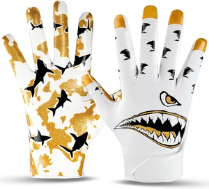 Gants de football pour jeunes, antidérapants, performance, paume en silicone, gants de football américain pour les jeux et les costumes - Product Image 5