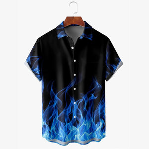 Professional Summer New Beach <b>Shirt</b> <b>for</b> <b>Men</b> Button up Polyester <b>Hawaiian</b> Floral <b>Shirt</b> - Product Image 2