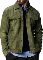 Blouson d'aviateur à double boutonnage en cuir véritable marron et daim de haute qualité pour hommes pour l'hiver