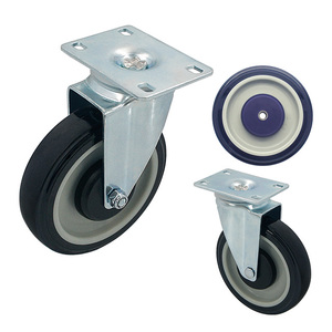 Roue de transport pivotante 5 pouces en polyuréthane 120 kg noire et grise pour équipement sur mesure - Product Image 1