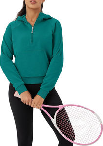 Sweat à capuche pour femme de haute qualité, personnalisé, 100% coton, polaire, manches longues, fermeture éclair quart de tour, avec poche, vêtements d'hiver pour femme, streetwear - Product Image 5