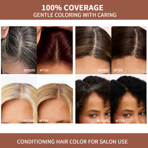 Permanent Herbal <strong>Hair</strong> <strong>Dye</strong> <strong>Auburn</strong> Red Brown Color with Ceramide Hyaluronic Acid Hydrolyzed Keratin Long Lasting Glossy <strong>Hair</strong> - Product Image 3