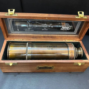 Dollond Londres hecho a mano latón náutico 25 ''telescopio teoría impresión vidrio caja de madera catalejo único juguete para regalo binoculares plegables - Product Image 1