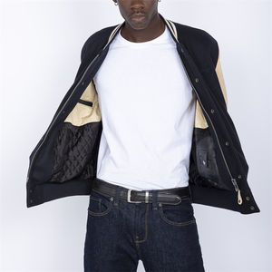 Chaquetas Varsity de Cuero para Hombre, Estilo Deportivo Casual, con Letras de Baloncesto, Impermeables, con Acabado Cepillado, al por Mayor - Product Image 6