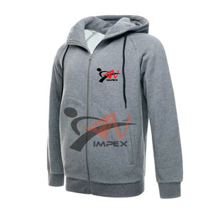 คุณภาพสูงที่กําหนดเองการพิมพ์โลโก้ผู้ชายซิป Hoodie วัสดุที่กําหนดเองยืดหยุ่นผู้ชายเสื้อสเวตเตอร์ Hoodie - Product Image 3