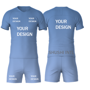 Ensemble de tenue de football unisexe pour adultes |   Maillot personnalisé à col rond et manches courtes |   100% polyester, séchage rapide |   Nom d'équipe personnalisé |   SHUSHI - Product Image 5