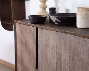 Slody <b>retro</b>-style 4-door <b>sideboard</b> in solid mango wood - Product Image 4