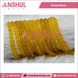 Cuentas Lisas de Jade Amarillo Natural de 8mm, Hechas en India, de la Mejor Calidad y Gran Venta |   Cuentas de Jade Amarillo para la Fabricación de Joyas al por Mayor - Product Image 3