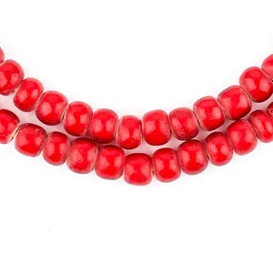 Super Jumbo 9mm rojo blanco corazón cuentas padre tamaño rústico cuentas de vidrio con núcleo interno blanco para cristal de Murano y joyería de vidrio - Product Image 1
