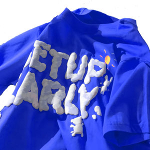 เสื้อยืดพิมพ์ลายพัฟสำหรับผู้หญิงเสื้อยืดพิมพ์ลายพัฟโอเวอร์ไซส์ผ้าฝ้าย100% ระบายอากาศได้ดีเสื้อยืดพิมพ์ลายพัฟ - Product Image 3