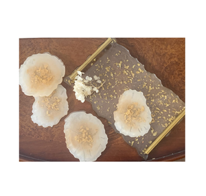 Posavasos de resina epoxi para posavasos de resina de pieza de diseño de vidrio y flores con el mejor color más exigente - Product Image 3