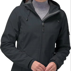 Chaqueta Softshell con Capucha Personalizada para Mujer, Impermeable, Transpirable, Cortavientos, Ligera, para Senderismo, Trekking, Esquí, Tinte Liso - Product Image 1