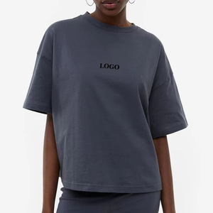 Camiseta informal ecológica de manga corta con cuello redondo para mujer, ropa cómoda de entrenamiento de gran tamaño, holgada para patrones estampados de verano, 2025 - Product Image 5